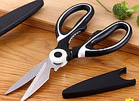 Универсальные кухонные ножницы в чехле, с функцией орехокола и открывалки