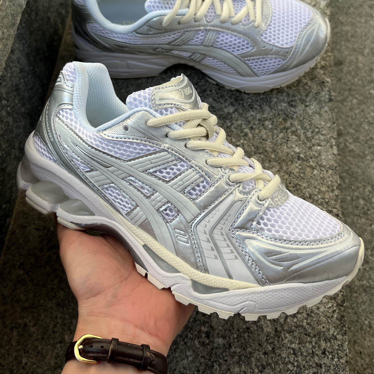 Asics Gel-Kayano 14 Silver/White - фото 1 - id-p1924395868