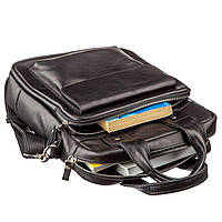 Мужская сумка под А4 вертикального формата в гладкой коже 11165 SHVIGEL, Черная Отличное качество