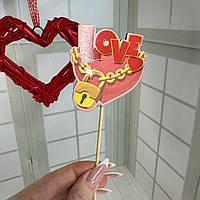 Топер в подарунок на день Закоханих Валентинка "Замок" Розмір 70*65*250 мм