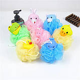 Дитяча мочалка - іграшка Звірятка Mumlove Жовтий, фото 3