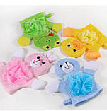 Дитяча мочалка - рукавичка іграшка "Звірятка" MEGAZayka Рожевий, фото 7