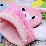 Дитяча мочалка - рукавичка іграшка "Звірятка" MEGAZayka Рожевий, фото 4