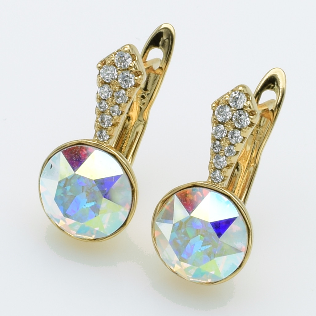 XUPING Серьги Позолота 18к Камни Swarovski Высота 1.8см, Ширина 0.9см