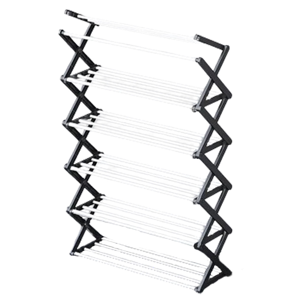 Полиця для взуття підлогова Shoe Rack на 6 ярусів Складне чорне взуття, фото 1