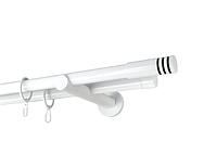 Карниз MStyle для штор металлический двухрядный Белый Модуло труба гладкая 19/19 мм кронштейн цылиндр 200 см