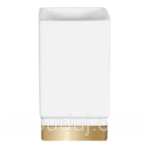 Стакан Spirella Roma porcelaіn білий із золотистим (10.17976), фото 1