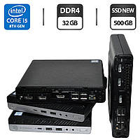 Неттоп Б-клас HP ProDesk 400 G4 Desktop Mini USFF / Intel Core i5-8500T (6 ядер по 2.1 - 3.5 GHz) / 32 GB DDR4 / 500 GB SSD NEW /