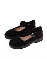 Туфли женские черные с ремешком