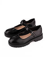Черные женские туфли с ремешком