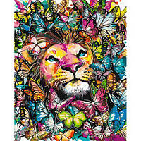 Картина за номерами "Лев у метеликах" 40х50 см [tsi233783-TSІ]