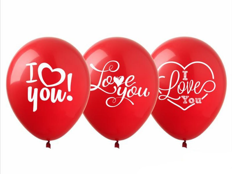 Латексні повітряні кульки 12" (30см.) "I Love You" червоні ArtShow 100шт.