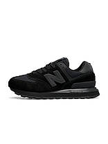 Чоловічі кросівки New Balance PRM Classic All Black Взуття Нью Беланс Классік чорні натуральна замша демісезон, фото 3