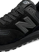 Чоловічі кросівки New Balance PRM Classic All Black Взуття Нью Беланс Классік чорні натуральна замша демісезон, фото 5