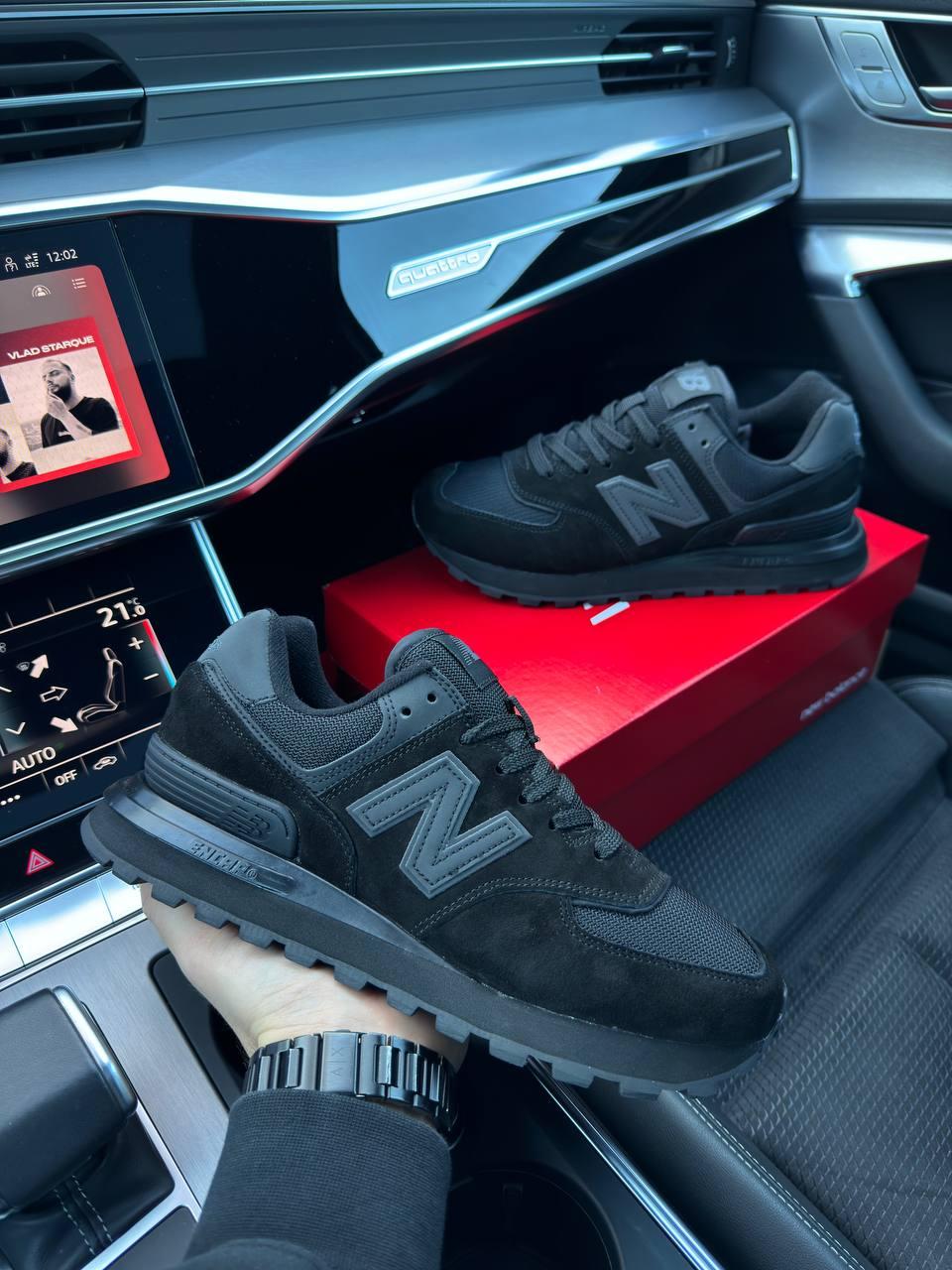 Чоловічі кросівки New Balance PRM Classic All Black Взуття Нью Беланс Классік чорні натуральна замша  демісезон