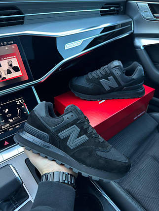 Чоловічі кросівки New Balance PRM Classic All Black Взуття Нью Беланс Классік чорні натуральна замша демісезон, фото 1