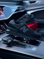 Чоловічі кросівки New Balance PRM Classic All Black Взуття Нью Беланс Классік чорні натуральна замша демісезон, фото 6