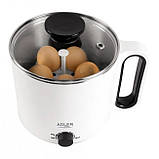 Електрокаструля 1.9 л Adler AD 6417 5в1 White S, фото 4