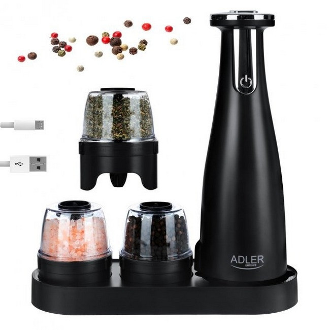 Електричний млин для спецій Adler AD 4449b Black S