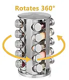 20 баночок спецій Органайзер 360° Карусель приправ з обертанням, фото 2