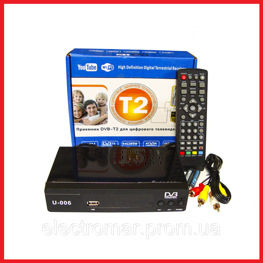 Приставка Тюнер Т2 ТВ, MEGOGO, YOUTUBE Цифровий DVB T2 ресивер з IPTV, Wi-Fi