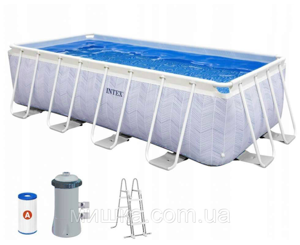 Каркасний басейн 400*200*100 см, сходи, фільтр-насос (2006 л/год), Intex 26780, фото 1