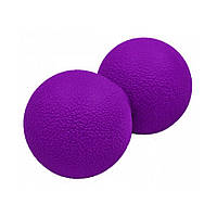 Массажный двойной мячик EasyFit EF-1062-V, TPR 12х6 см, фиолетовый, Lala.in.ua