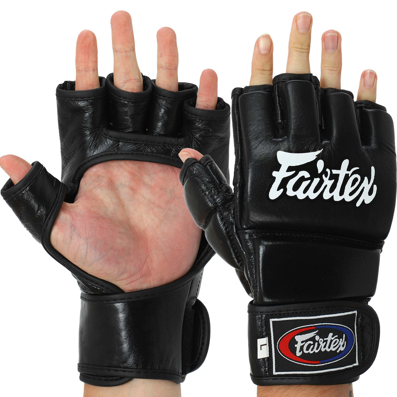 Рукавички рукопашні для змішаних єдиноборств шкіряні MMA FAIRTEX BO-0582 (р-р L, чорний)