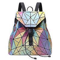 Рюкзак bao bao геометрический голографический радужный, Яркий рюкзак хамелеон