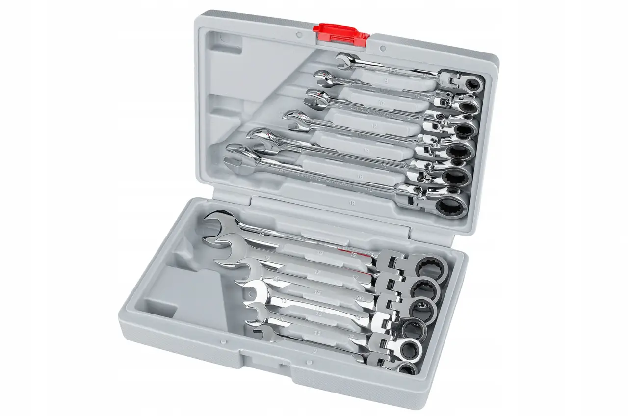 Набір ключів ріжково-накидних із тріскачкою 8-19 мм LEX 12 шт., фото 1