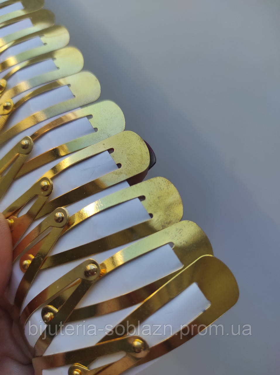 Золотистые заколки зажимы тик-так хлопушки для волос чёлки металл золотистые 4,5 см, набор 40 шт !!!уценка!!! - фото 3 - id-p2100433641
