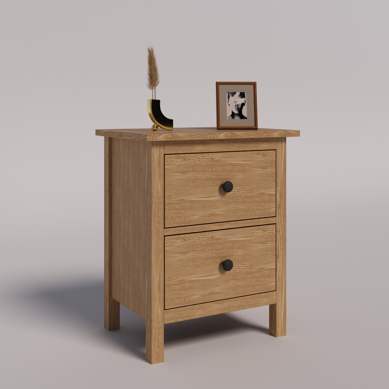 Прикроватная тумба "Хамес" из натурального дерева ясеня