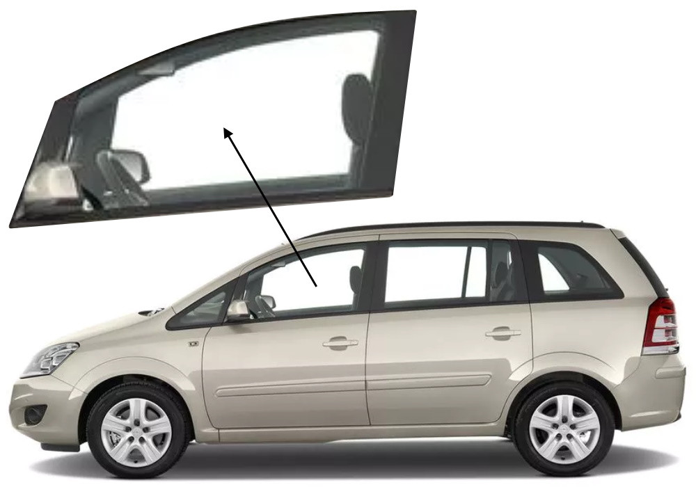 Бічне скло Opel Zafira B 2005-2010 передніх дверей ліве, фото 1