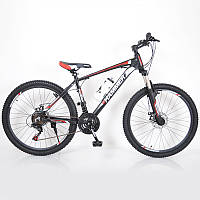 Велосипед горный подростковый S200 HAMMER 26 дюймов, черно-красный