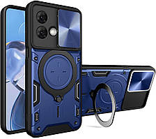 Чохол Magnetic Shield для Motorola Moto G84 бампер протиударний із підставкою Blue
