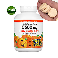 Natural Factors, Жувальний вітамін C з біофлавоноїдам, смак апельсину, 500 мг, 90 жувальних таблеток