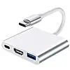 Перехідник адаптер 3в1 з Type-C на HDMI USB-C, USB хаб, Конвертер Full HD 1080p 4K 2K UHD, фото 7
