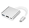 Перехідник адаптер 3в1 з Type-C на HDMI USB-C, USB хаб, Конвертер Full HD 1080p 4K 2K UHD, фото 9