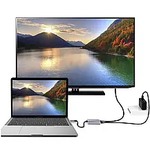 Перехідник адаптер 3в1 з Type-C на HDMI USB-C, USB хаб, Конвертер Full HD 1080p 4K 2K UHD, фото 5