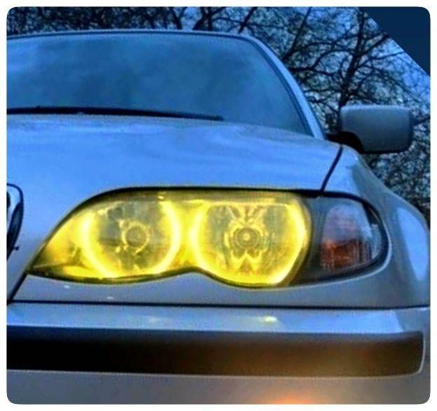 CCFL. Ангельские глазки на bmw E36, E38, E39, Е46 ЖЕЛТЫЕ. Angel eyes. Глазки газовые на БМВ. - фото 6 - id-p1641520931