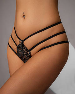 Жіночі трусики з відкритим доступом Чорний