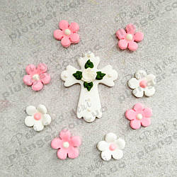 Цукрова прикраса для кондитерських виробів "Льонок і хрестик"