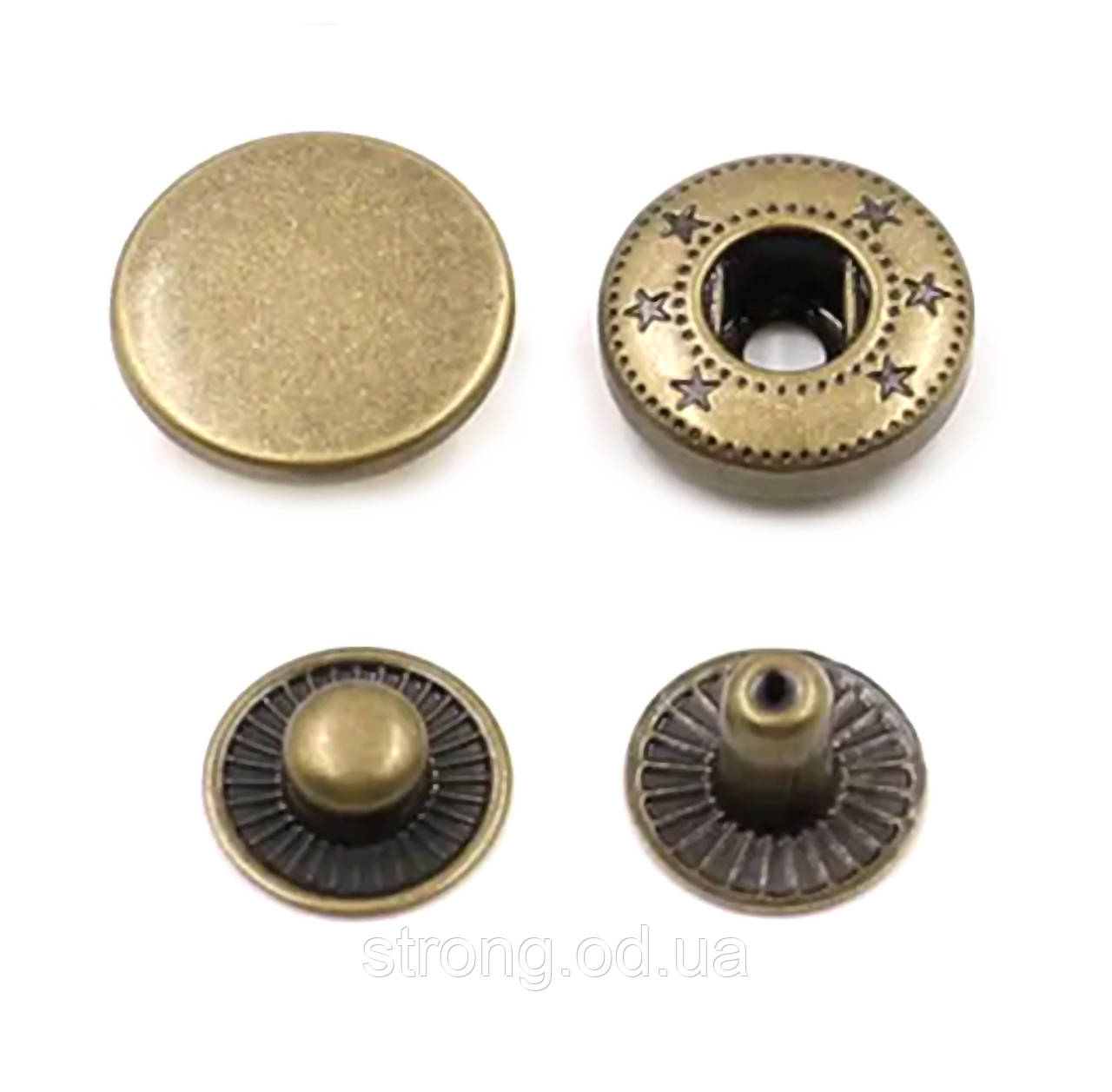 Кнопка Альфа 15мм Антик Нержавійка (720 шт.)