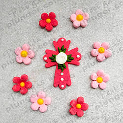 Цукрове прикраса для кондитерських виробів "Льонок і хрестик" 2