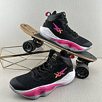 Eur36-45 черные с розовым Asics Nova Surge 2 Black Pink волейбольные кроссовки 40