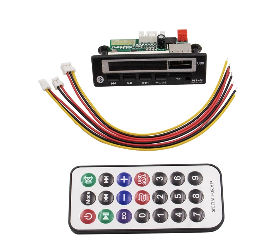 Bluetooth 5.0 MP3 плеєр-модуль декодер з пультом ДК USB SD FM FLAC 12 В, фото 1