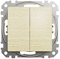 Перемикач двоклавішний береза Sedna