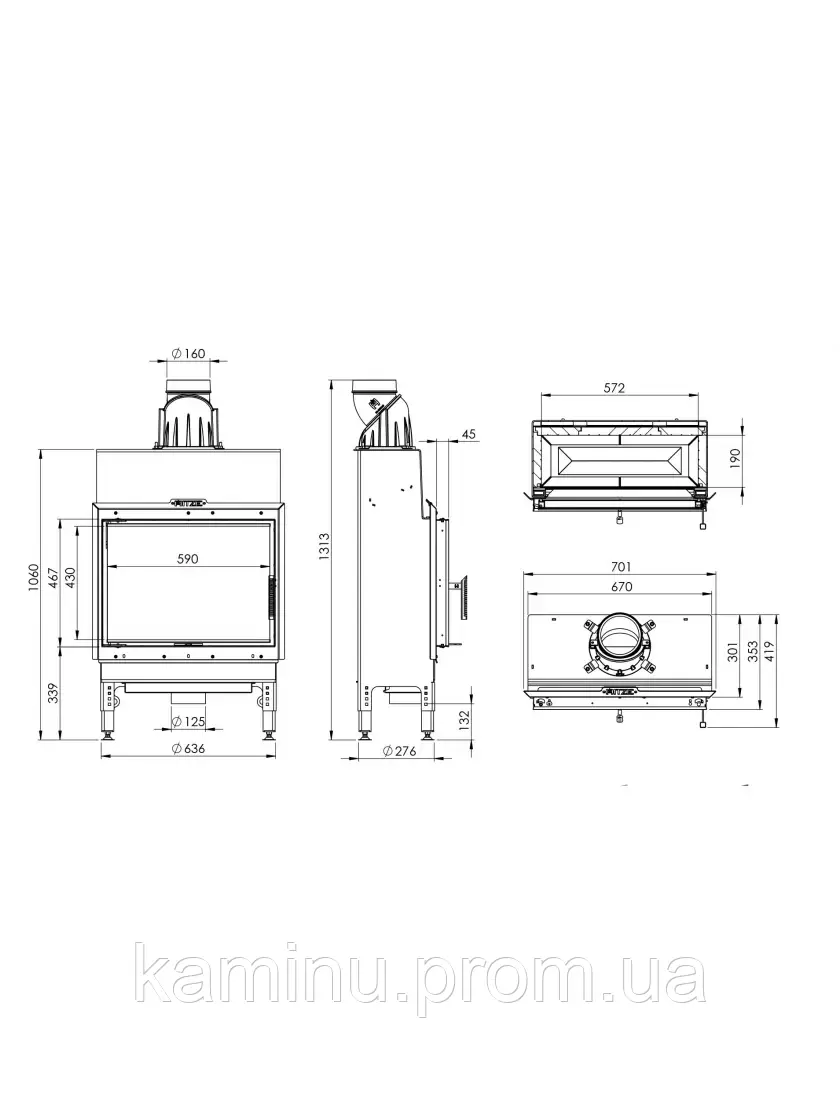 КАМИННАЯ ТОПКА HITZE HST59X43.S 7,6 KW - фото 4 - id-p1865781814