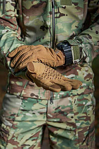 Демісезонні рукавиці з кісточками Soft Shell койот