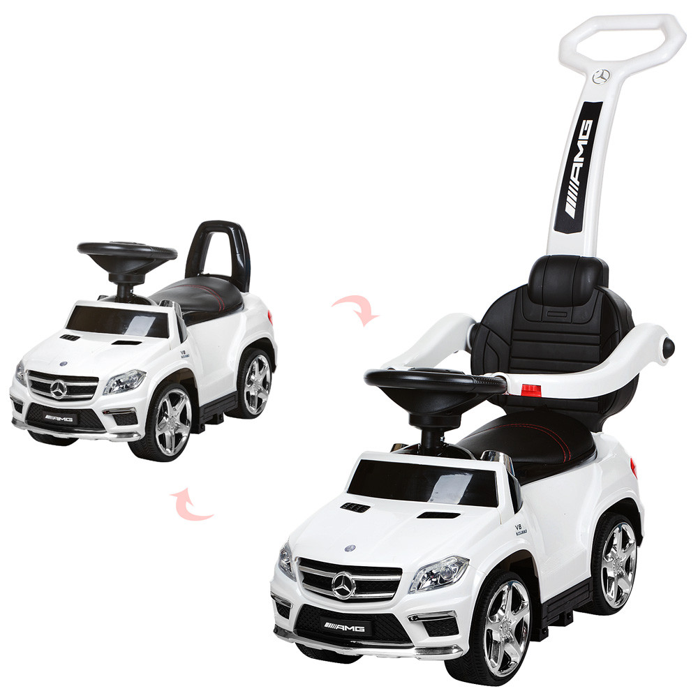 Машинка Каталка-толокар Bambi Mercedes 3186L Білий Толокар музичний з підсвічуванням батьківської ручкою